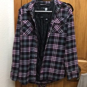 Insulated plaid button up